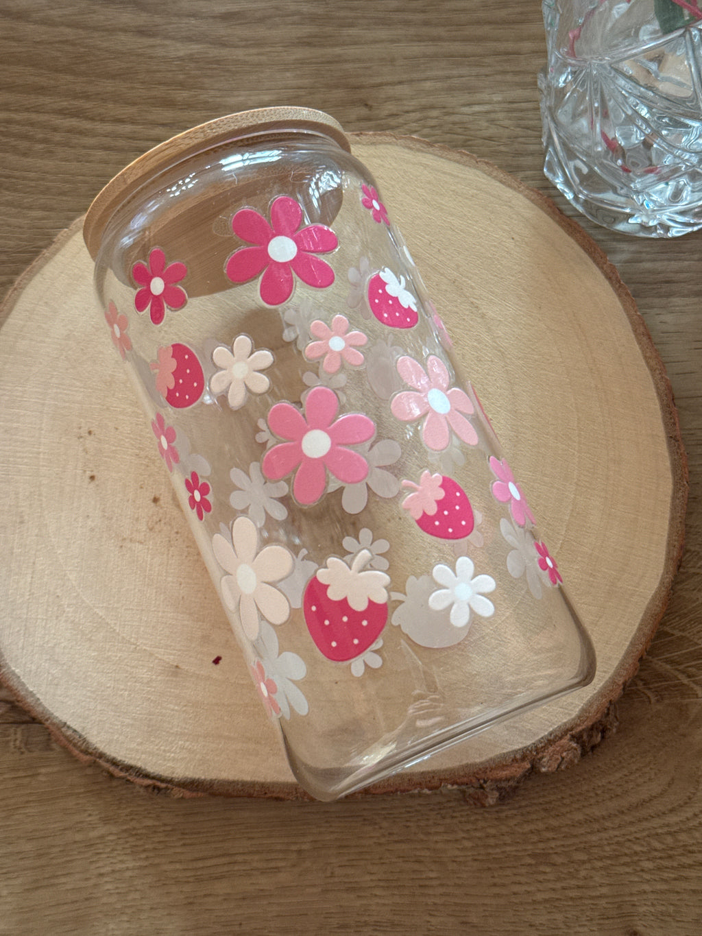 Vaso Flores y Fresas