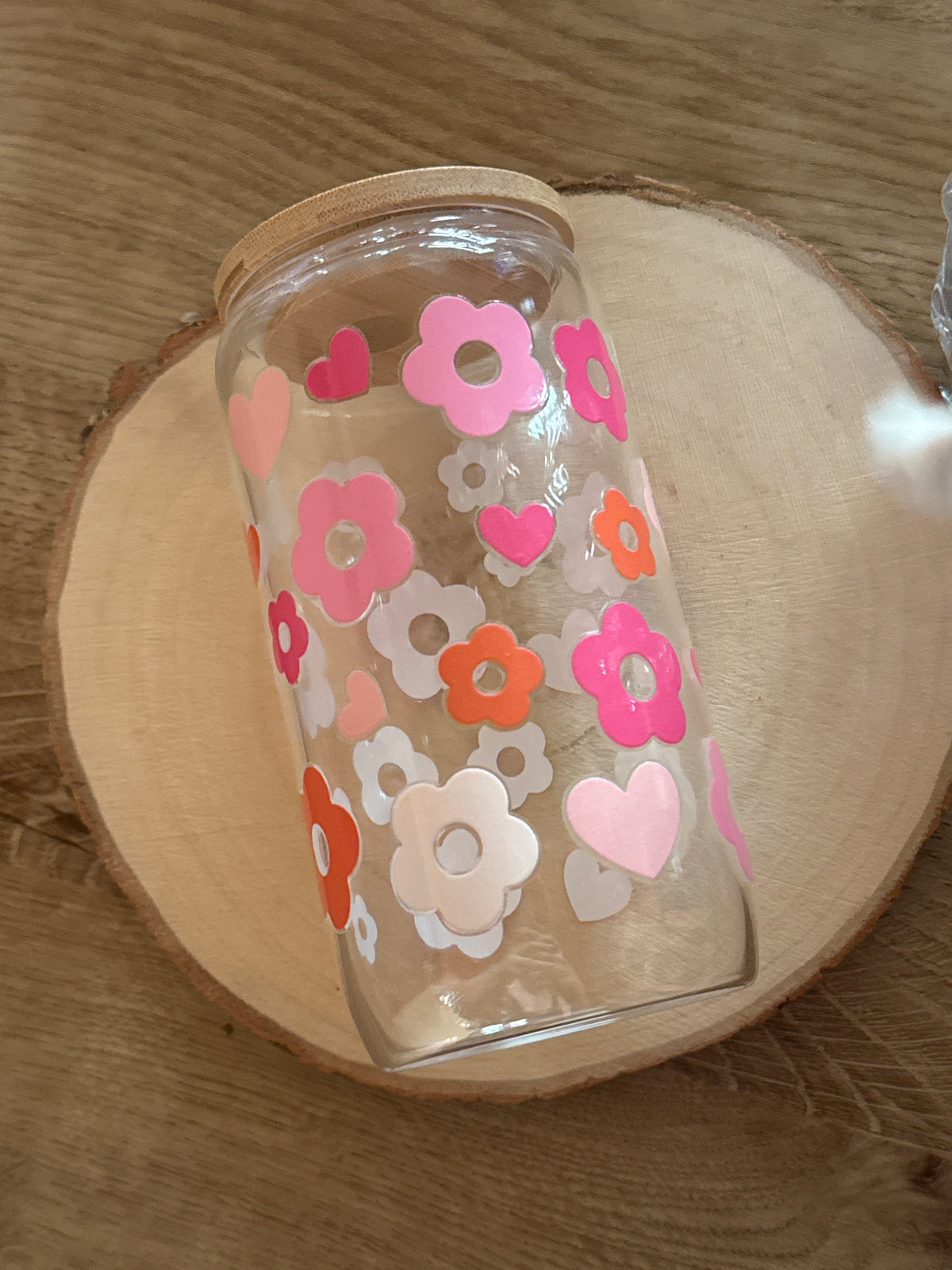 Vaso Maxi Flores y Corazones