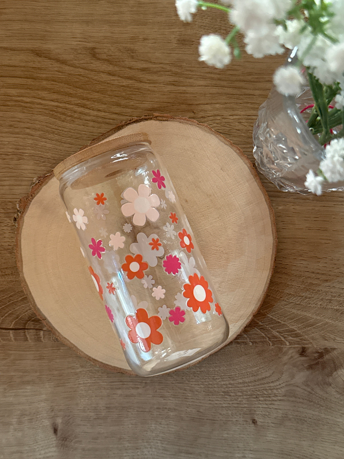 Vaso Flores Naranjas