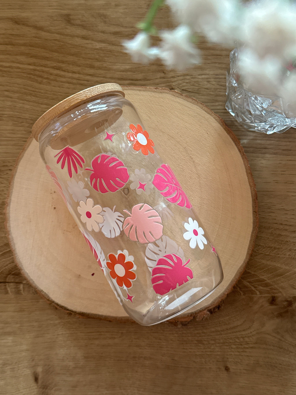 Vaso Flores y Hojas