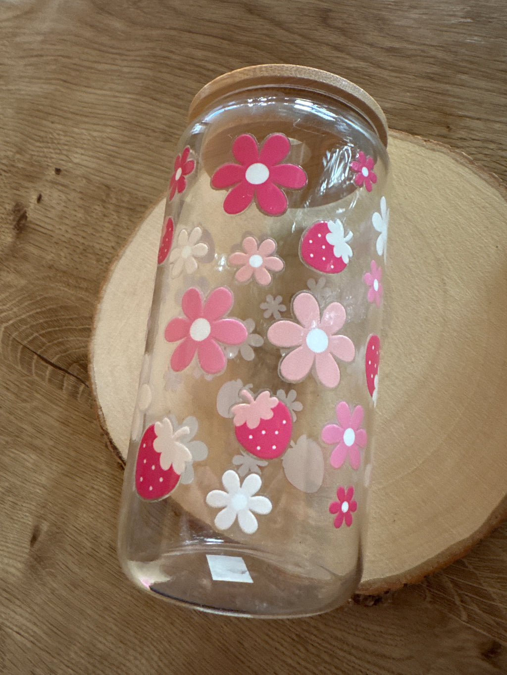 Vaso Flores y Fresas