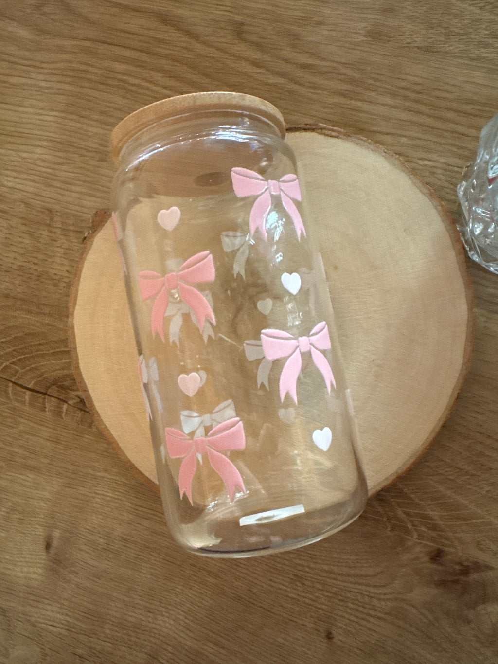 Vaso Lazos y Mini Corazones